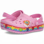 crocs rainbow hearts