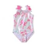 bow pink girls swimsuit