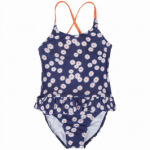navy flowery bikini