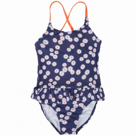 navy flowery bikini
