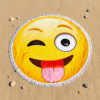 smile face beach mat