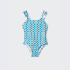 blue and white bikini