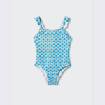 blue and white bikini