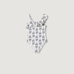 White leaf swim suit