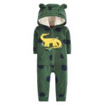 green Dino polka dots