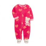 pink bunny fleece footie jumpsuit